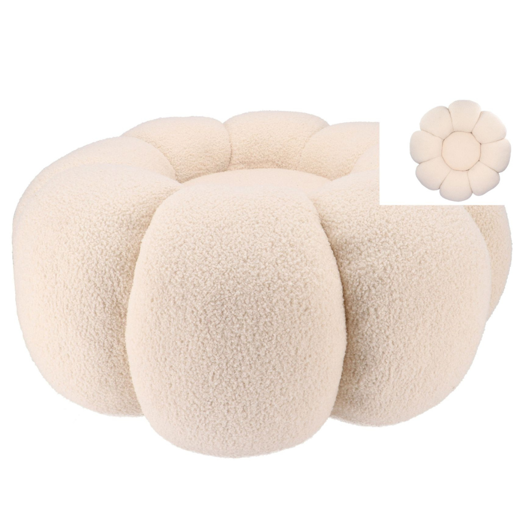 Daan Kromhout Design Poef Flower Zand 65 x 30 cm