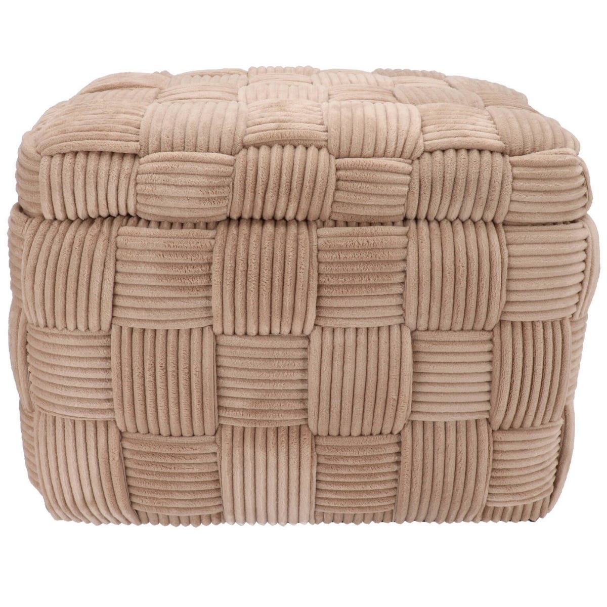 Daan Kromhout Design Poef Stripe Rectangle Layers Karamel 60 x 40 x 42 cm