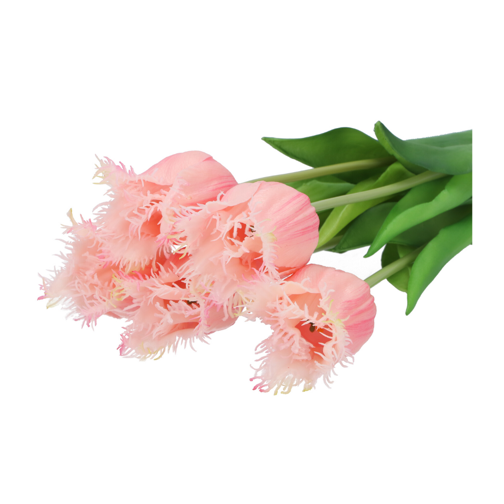 Kunstbloem Zijde Tulp Roze 46cm 5 stuks