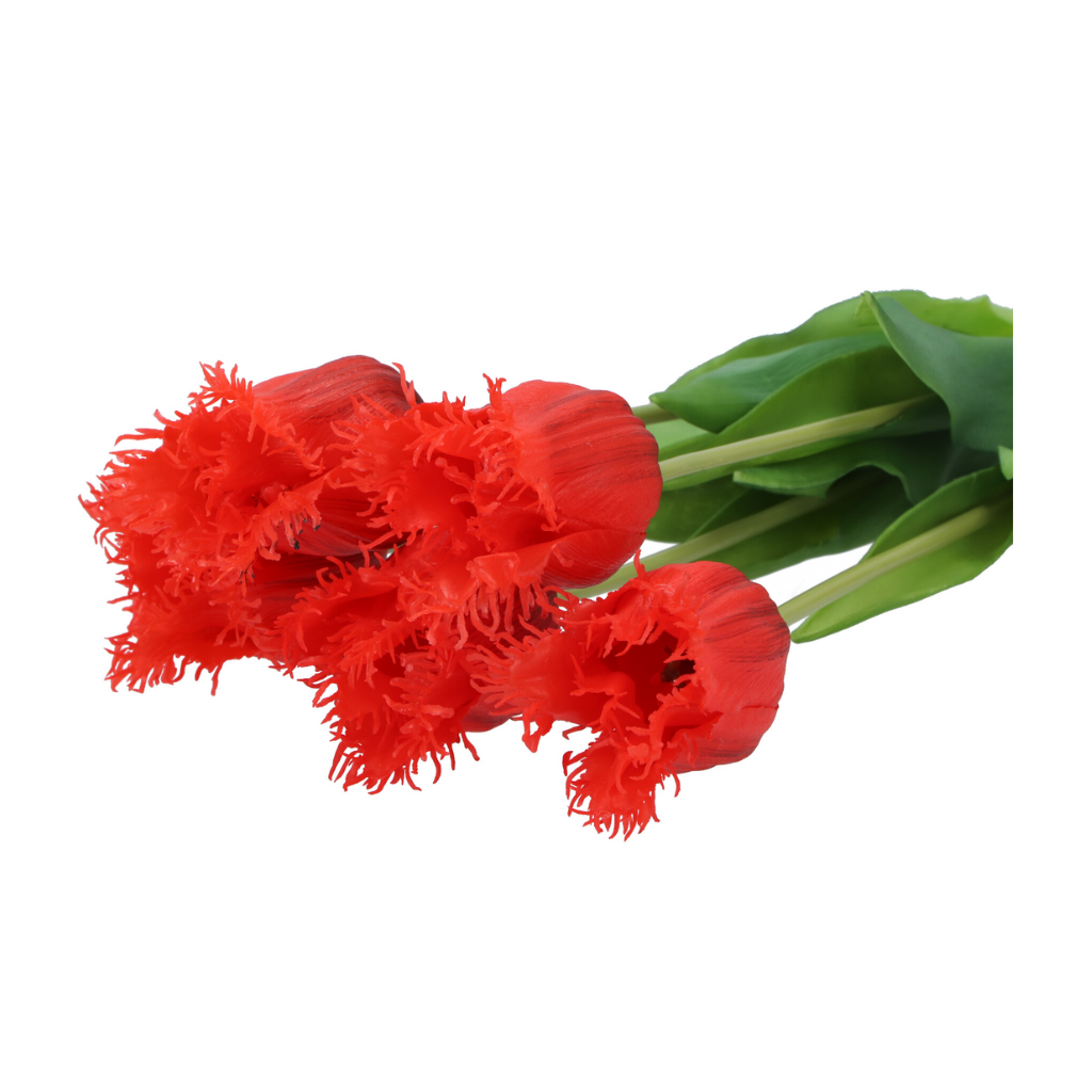 Kunstbloem Zijde Tulp Rood 46cm 5 stuks