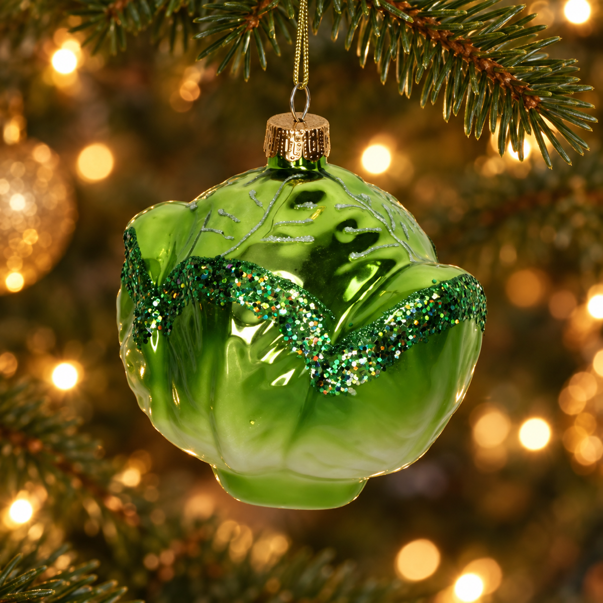 HD Collection Kerstornament Koolglas Groen 8.1 x 8 x 8 cm