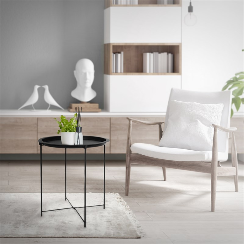 De Bosrand Bijzettafel Rond Zwart 47 x 51 cm