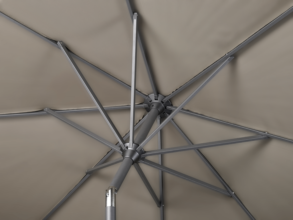 Platinum Stokparasol Riva Light Grey Rechthoek 300 x 200 cm