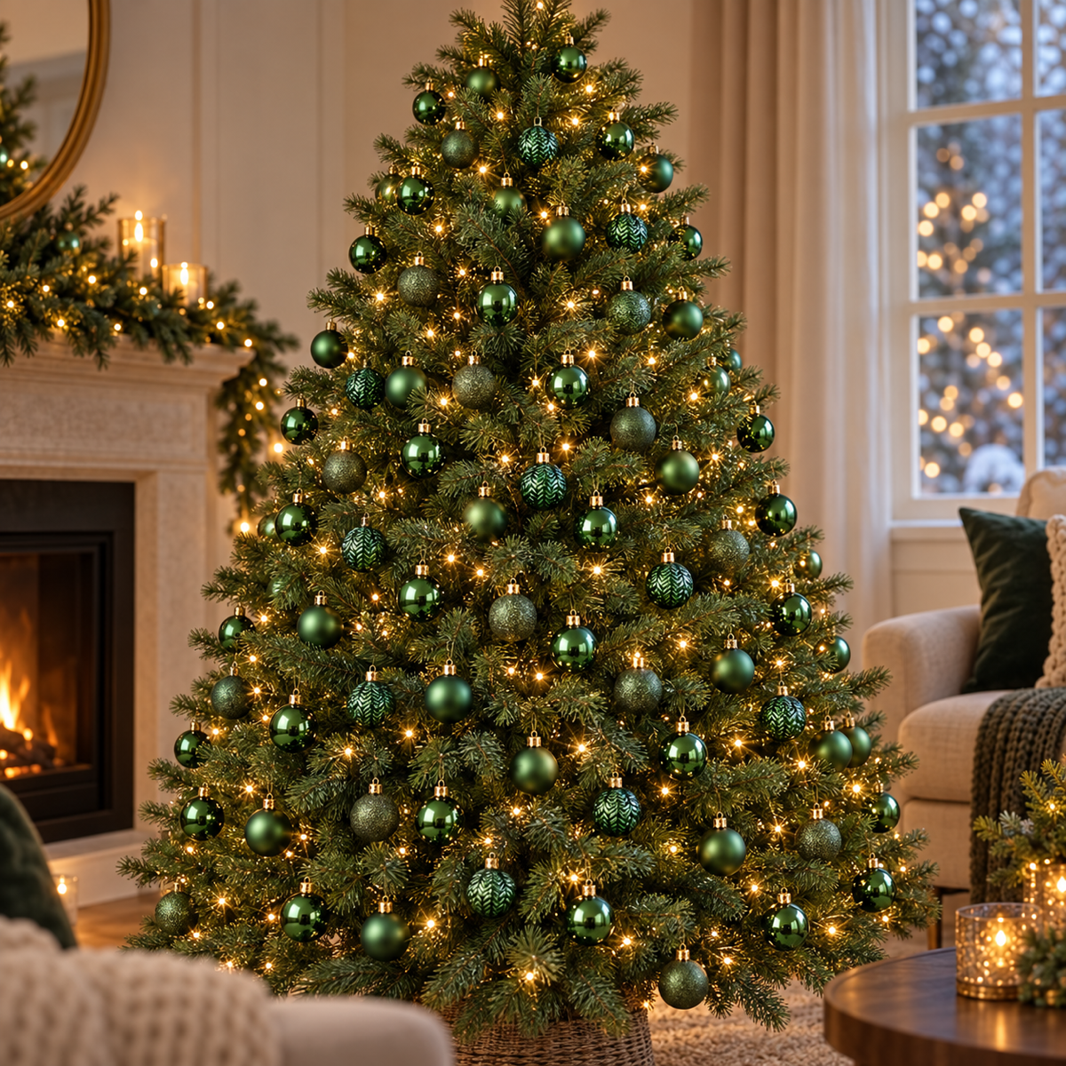 Decoris Kerstbal Kunststof Pine Green Groen 100 stuks