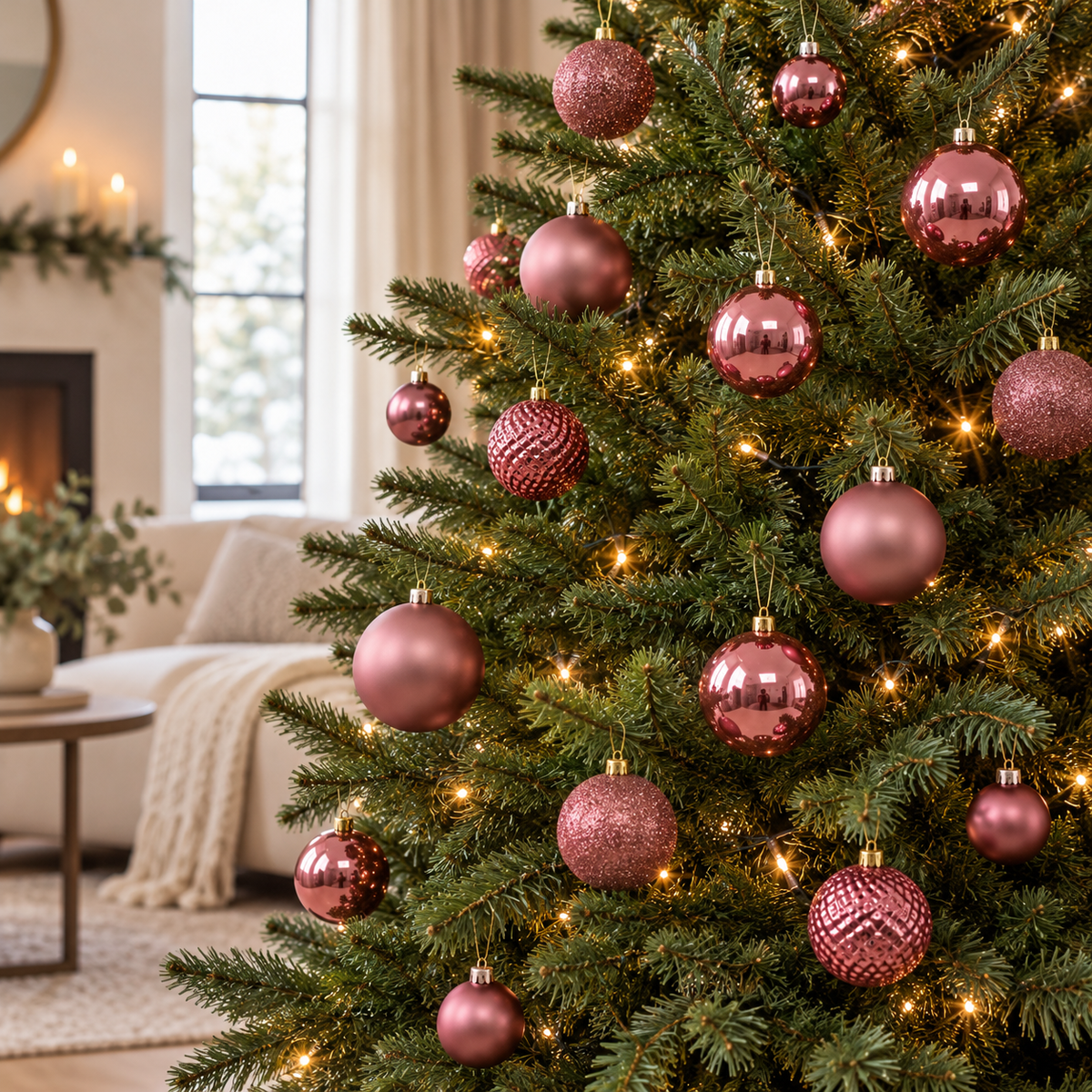Decoris Kerstballen Set van 100 Roze 4, 6 en 8 cm