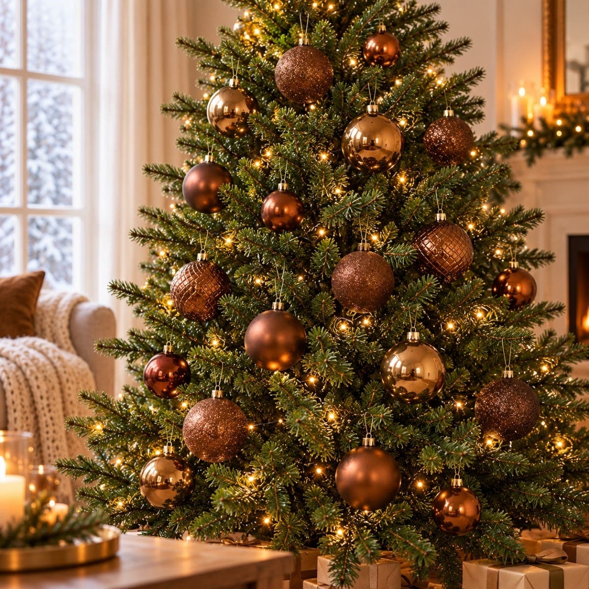Decoris Kerstbal Kunststof Espresso Bruin 100 stuks