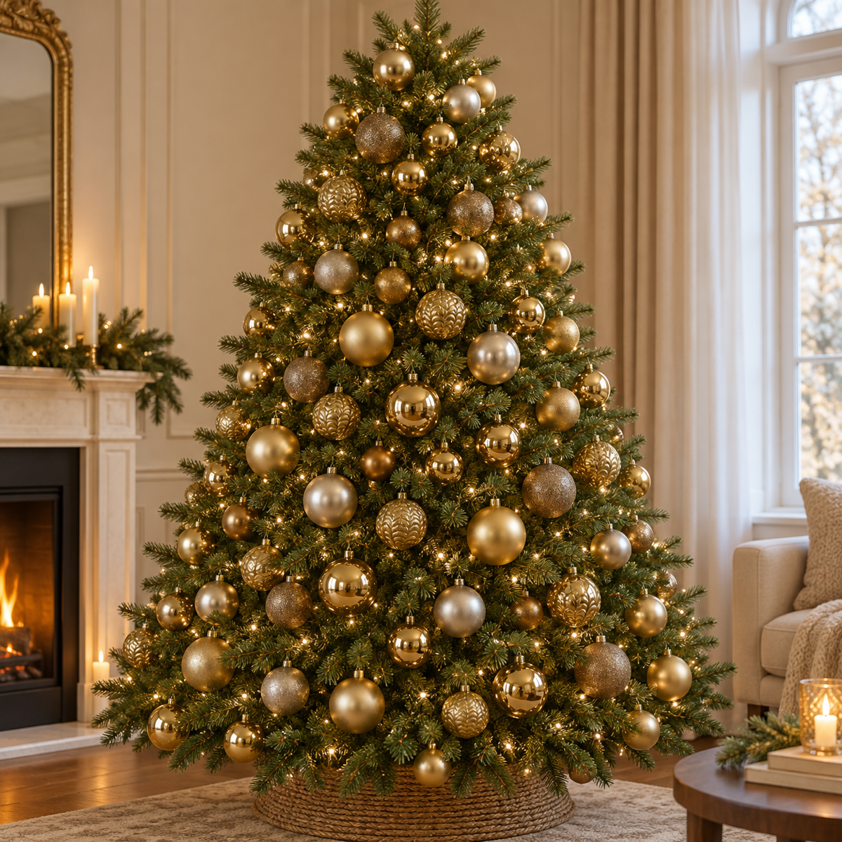 Decoris Kerstbal Kunststof Mix Goud 80 stuks 8 cm