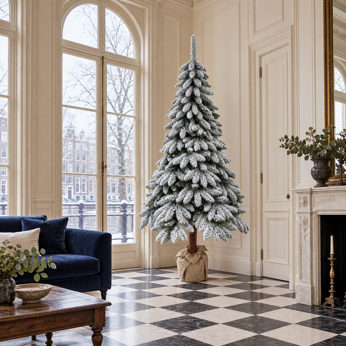 Everlands Kunstkerstboom Tora Wit Sneeuw 270 cm