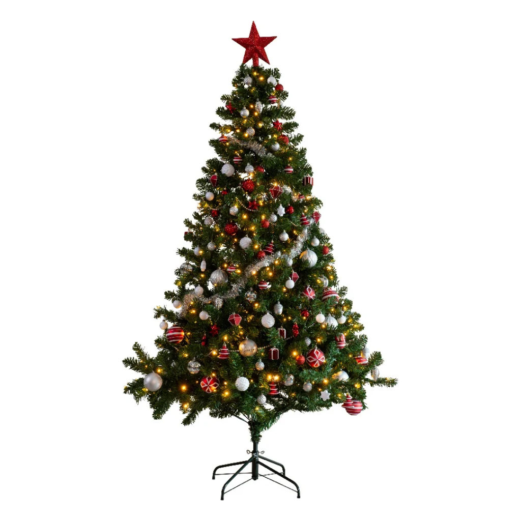 Everlands Kunstkerstboom Imperial Groen-Wit 210 x 137 cm