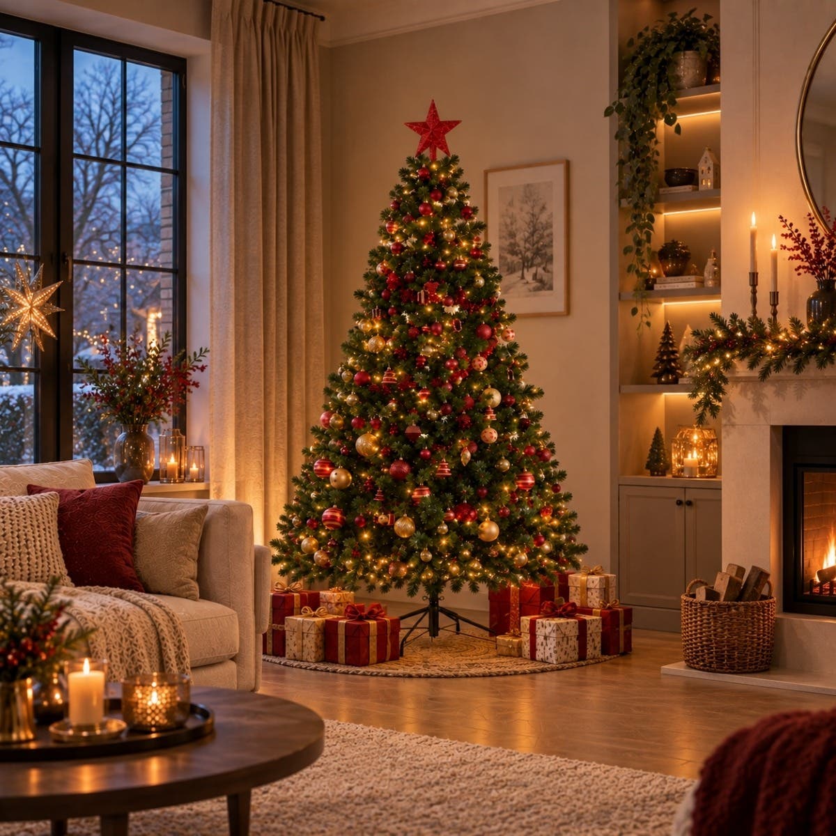 Everlands Kunstkerstboom Imperial Groen-Goud 210 x 137 cm