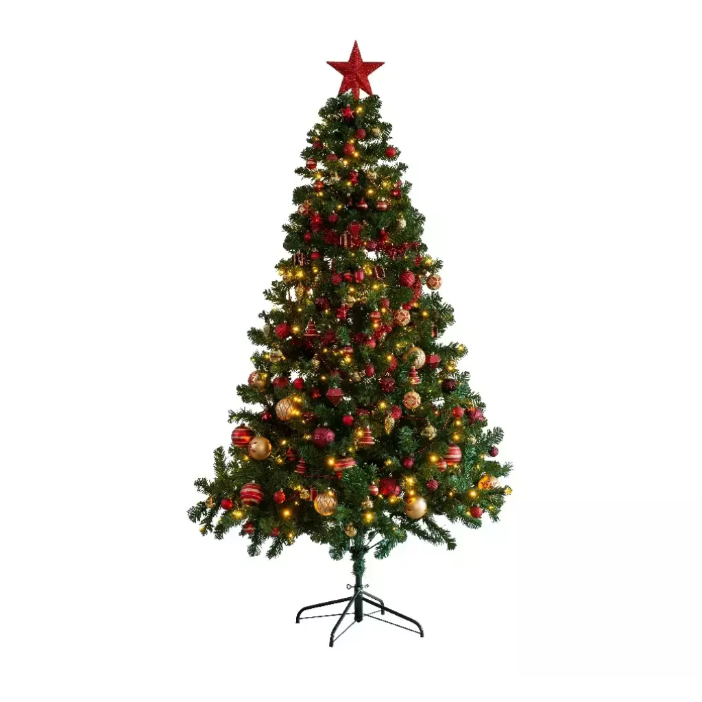 Everlands Kunstkerstboom Imperial Groen-Goud 210 x 137 cm