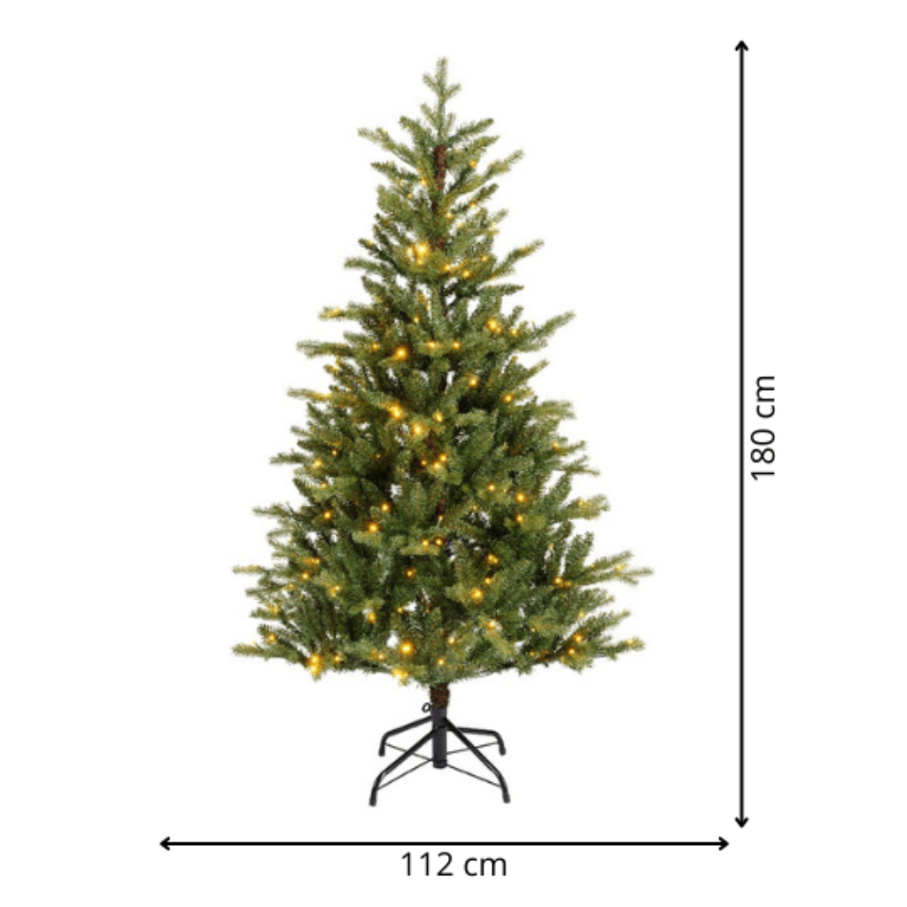 Everlands Kunstkerstboom Allison Groen met Verlichting 180 x 111 cm
