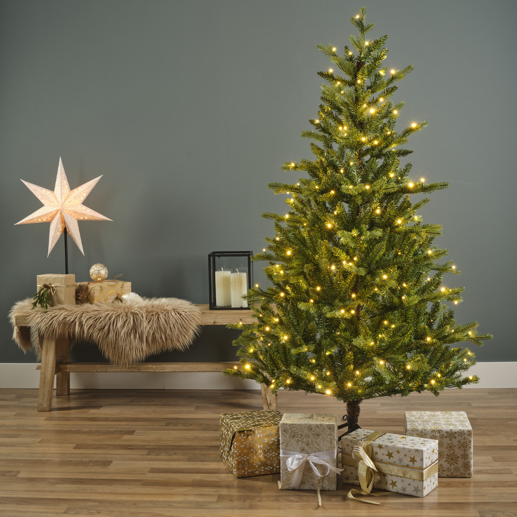 Everlands Kunstkerstboom Allison Groen met Verlichting 210 x 127 cm