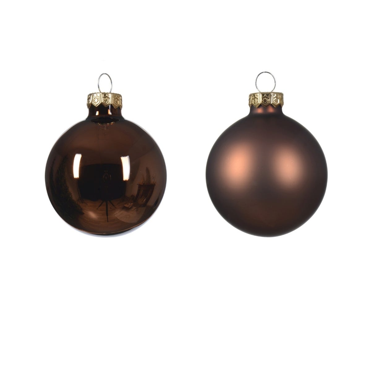 Decoris Kerstballen Glas Bruin Ø 6 cm 10 Stuks