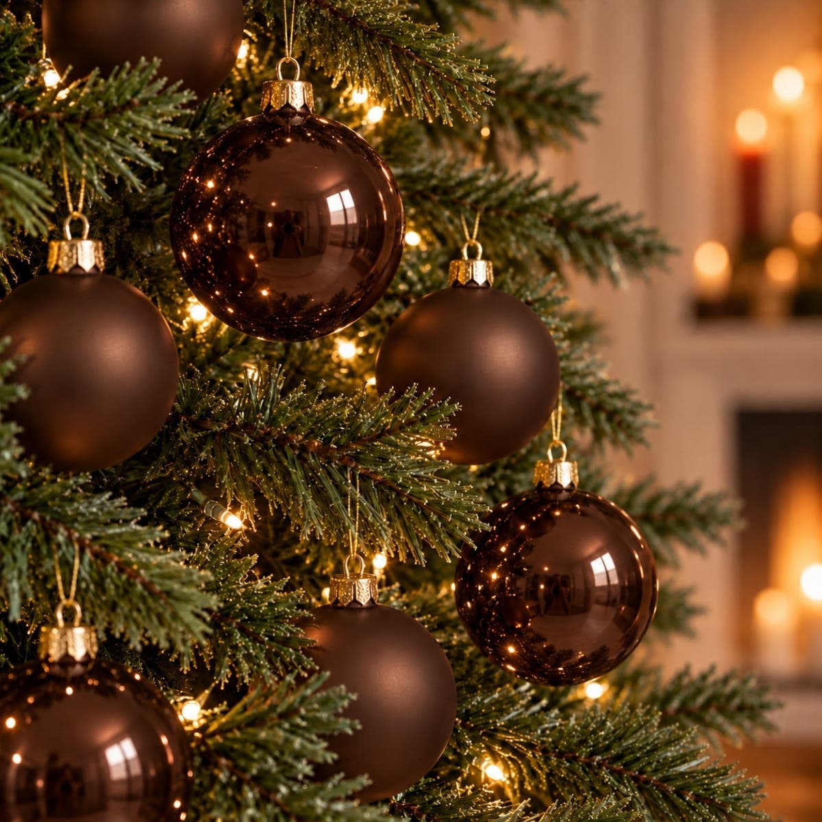 Decoris Kerstbal Glas Mix Bruin 20 stuks 6 cm