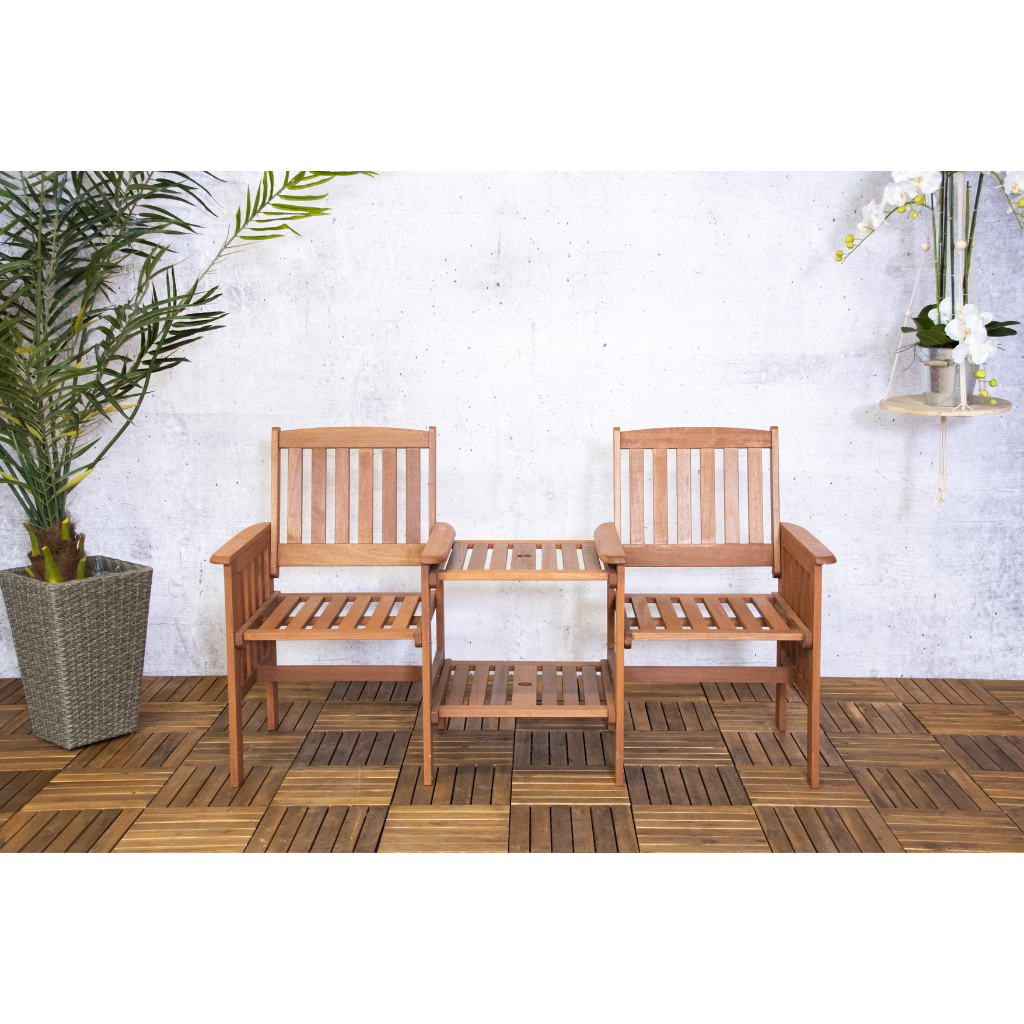 De Bosrand Tete-a-tete Tuinbank 2-zits Miami Bruin 160 x 89 x 63 cm