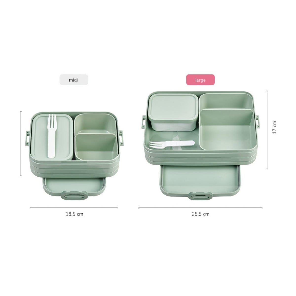 Mepal Bento Lunchbox Take a Break Midi - Nordic Sage - 18,5 x 12 x 6,5 cm