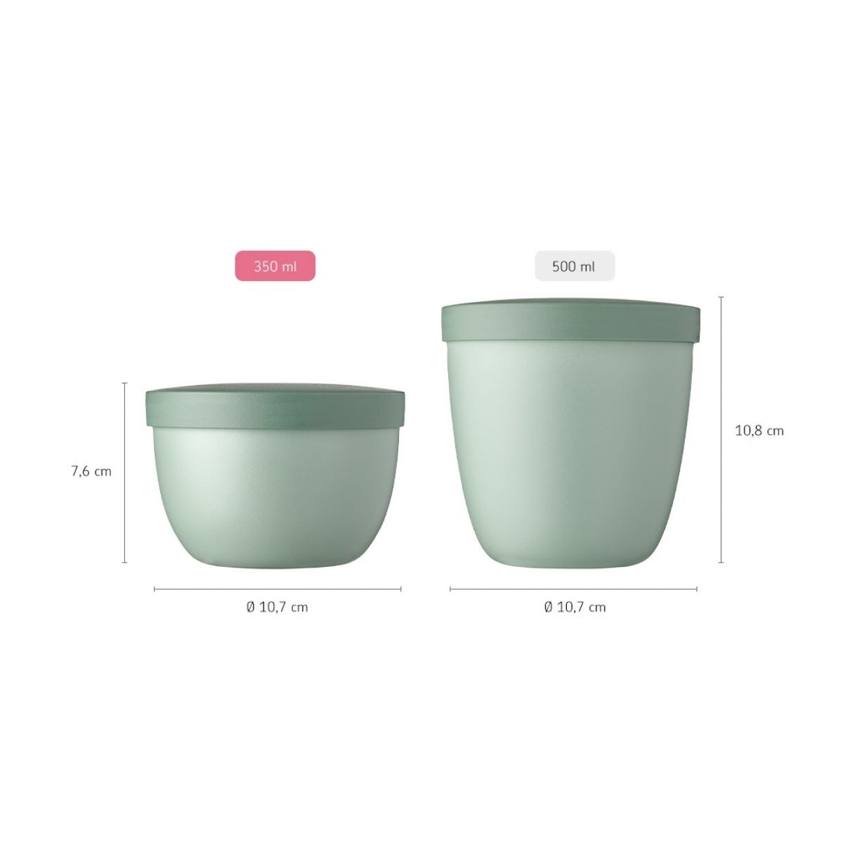 Mepal Snackpot Ellipse 350 ml - Nordic Sage - 10,7 x 10,7 x 7,6 cm