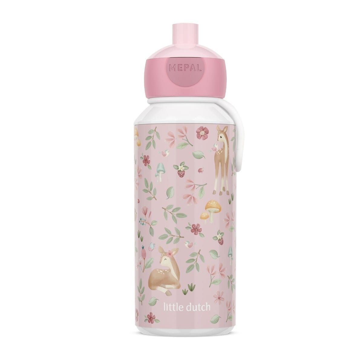 Mepal Drinkfles Pop-up Campus Little Dutch Fairy Garden 400 ml - Roze - 7 x 6,4 x 18,4 cm