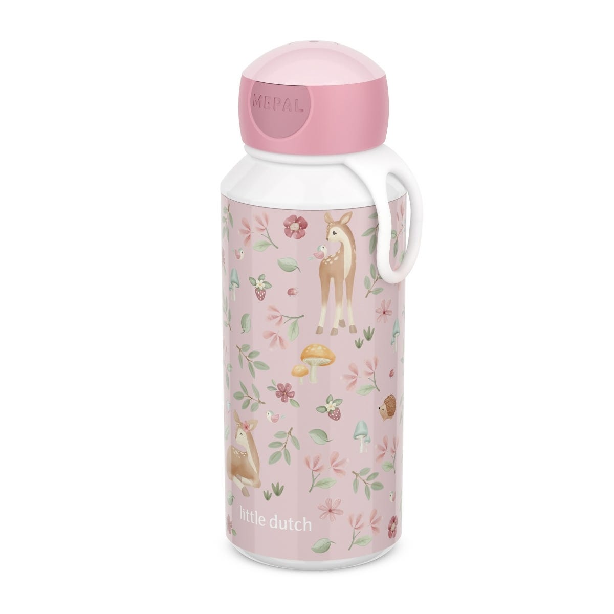 Mepal Drinkfles Pop-up Campus Little Dutch Fairy Garden 400 ml - Roze - 7 x 6,4 x 18,4 cm