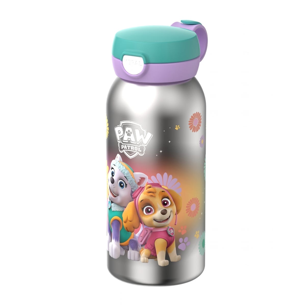 Mepal RVS Drinkfles met Flipdop Campus PAW Patrol Girls 600 ml - Paars - 9,5 x 7,6 x 19,5 cm