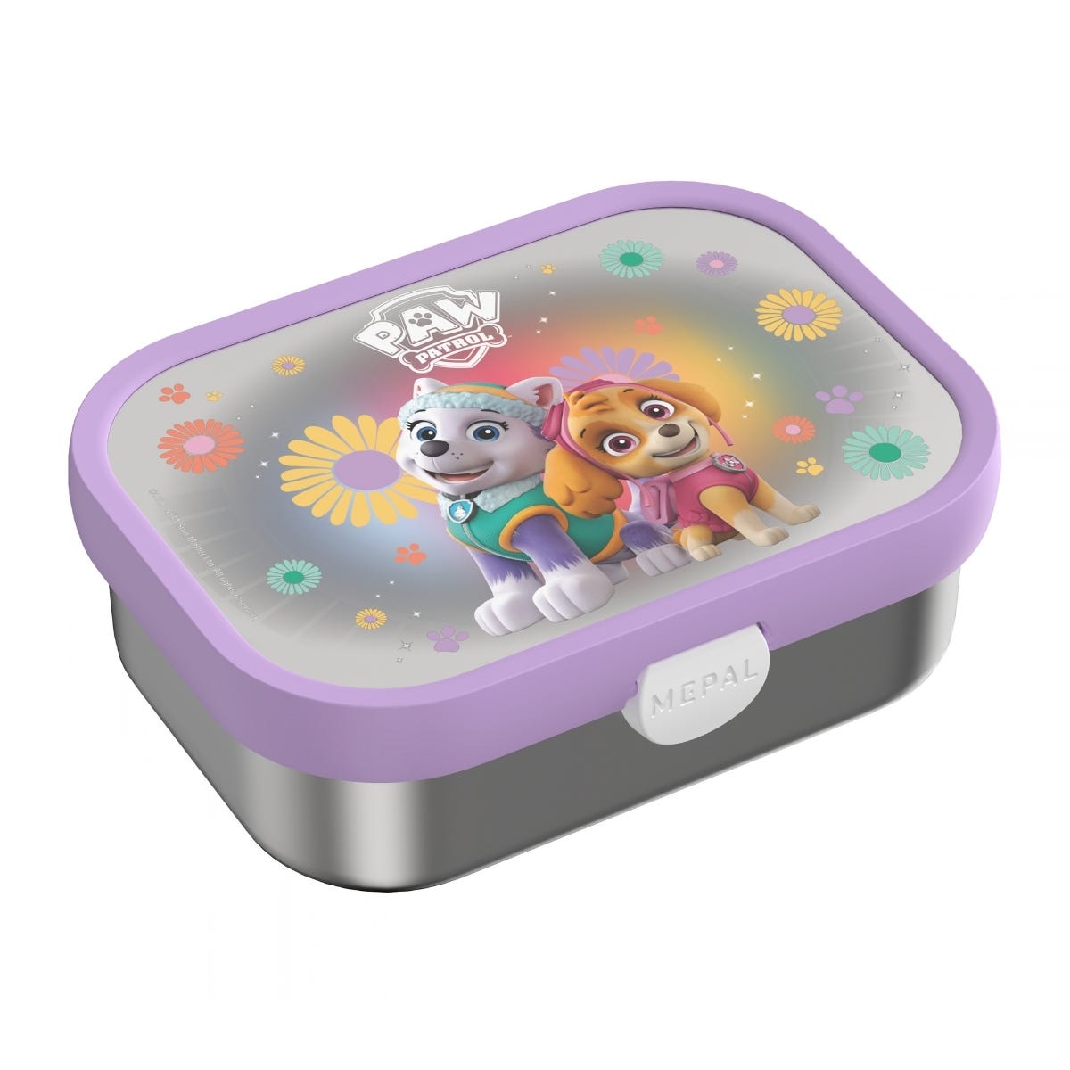 Mepal RVS Bento Lunchbox met Vork Campus PAW Patrol Girls - Paars - 17,8 x 13,2 x 6,1 cm