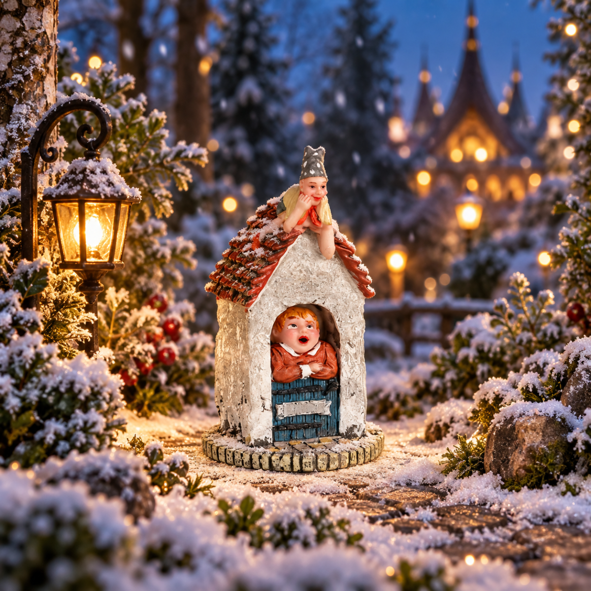 Efteling Kerstdorphuisje Huis van Holle Bolle GIJs 4.5 x 4.5 x 8 cm