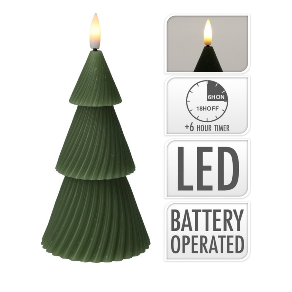 LED-kaars Boom Groen 15 cm