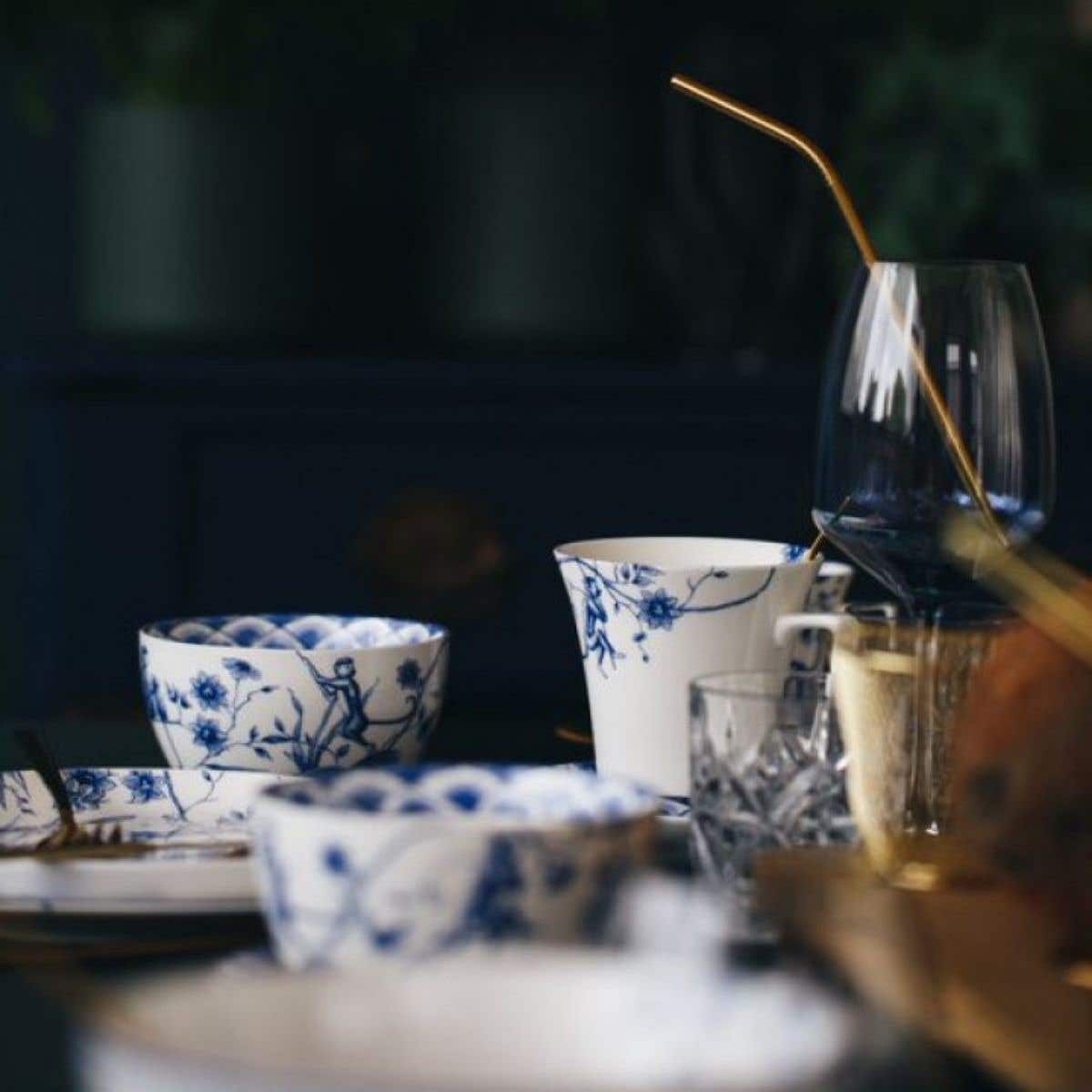 Heinen Delfts Blauw Yoghurtschaaltje Aapjes