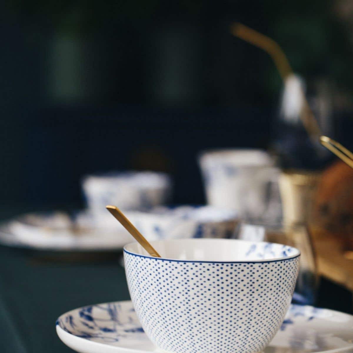 Heinen Delfts Blauw Soepkom Aapjes