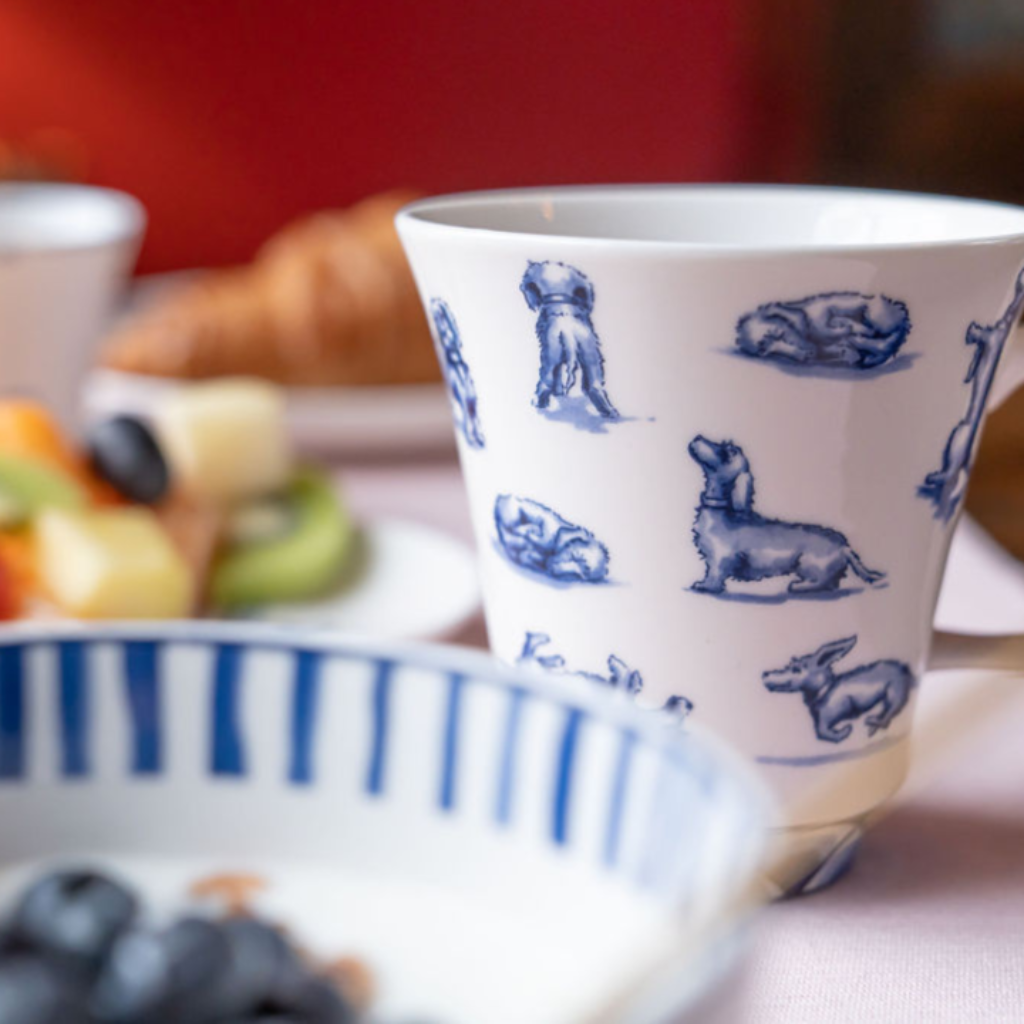 Heinen Delfts Blauw Theemok Teckel Nhaan