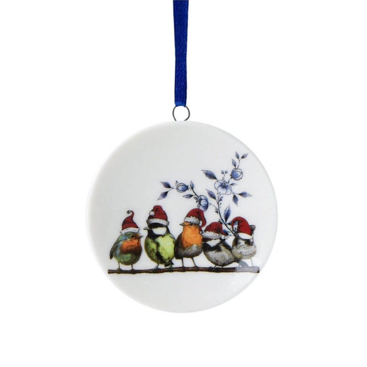 Heinen Delfts Blauw Kerstornament Bosvogels Blauw Ø 6 cm
