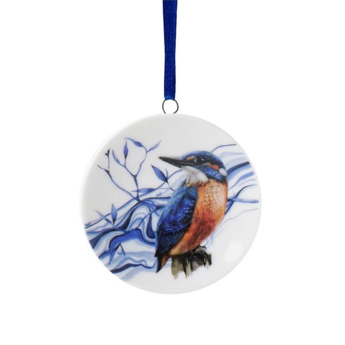 Heinen Delfts Blauw Kerstornament IJsvogel Blauw Ø 6 cm