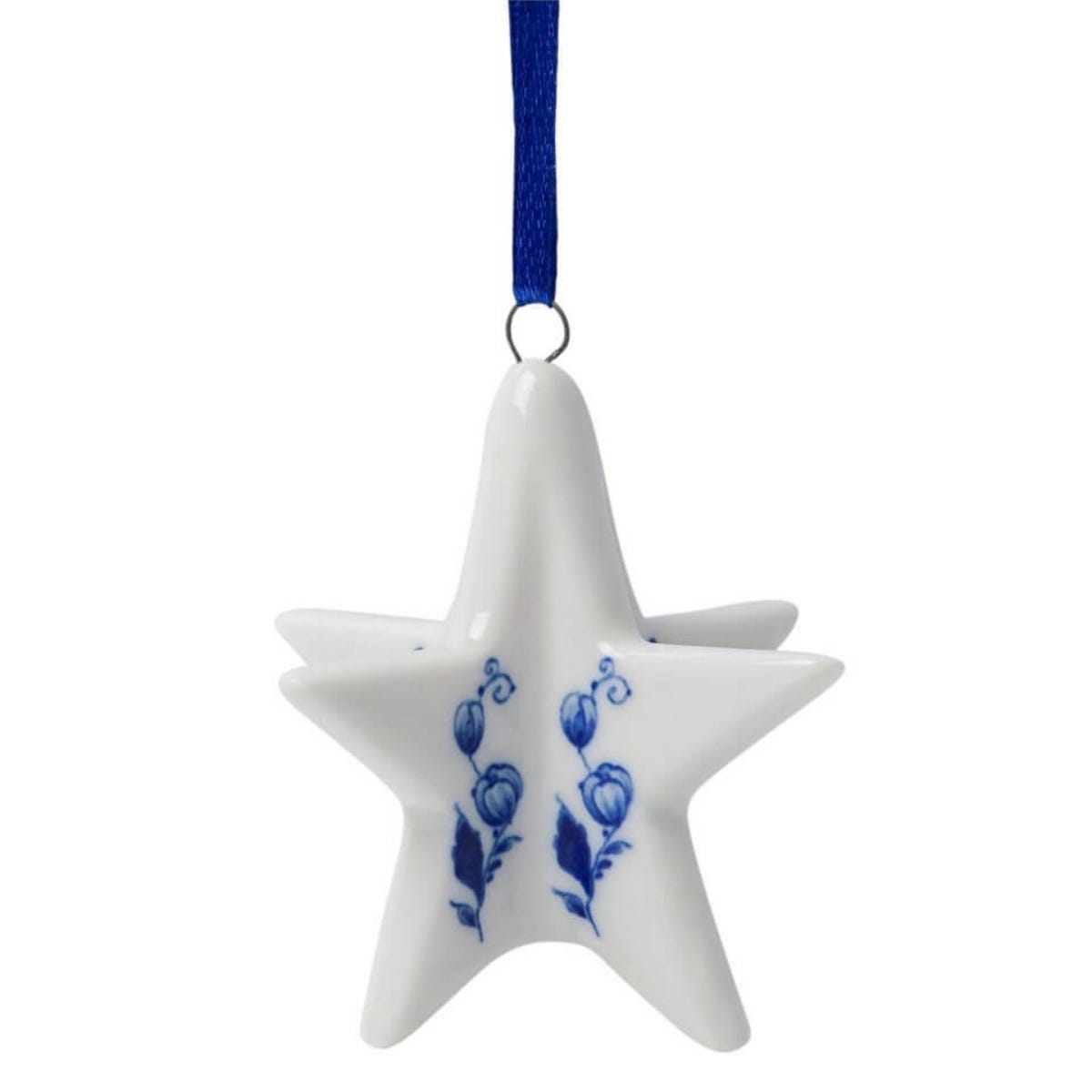 Heinen Delfts Blauw Kerstornament Kerstster 3D Blauw Ø 7 cm