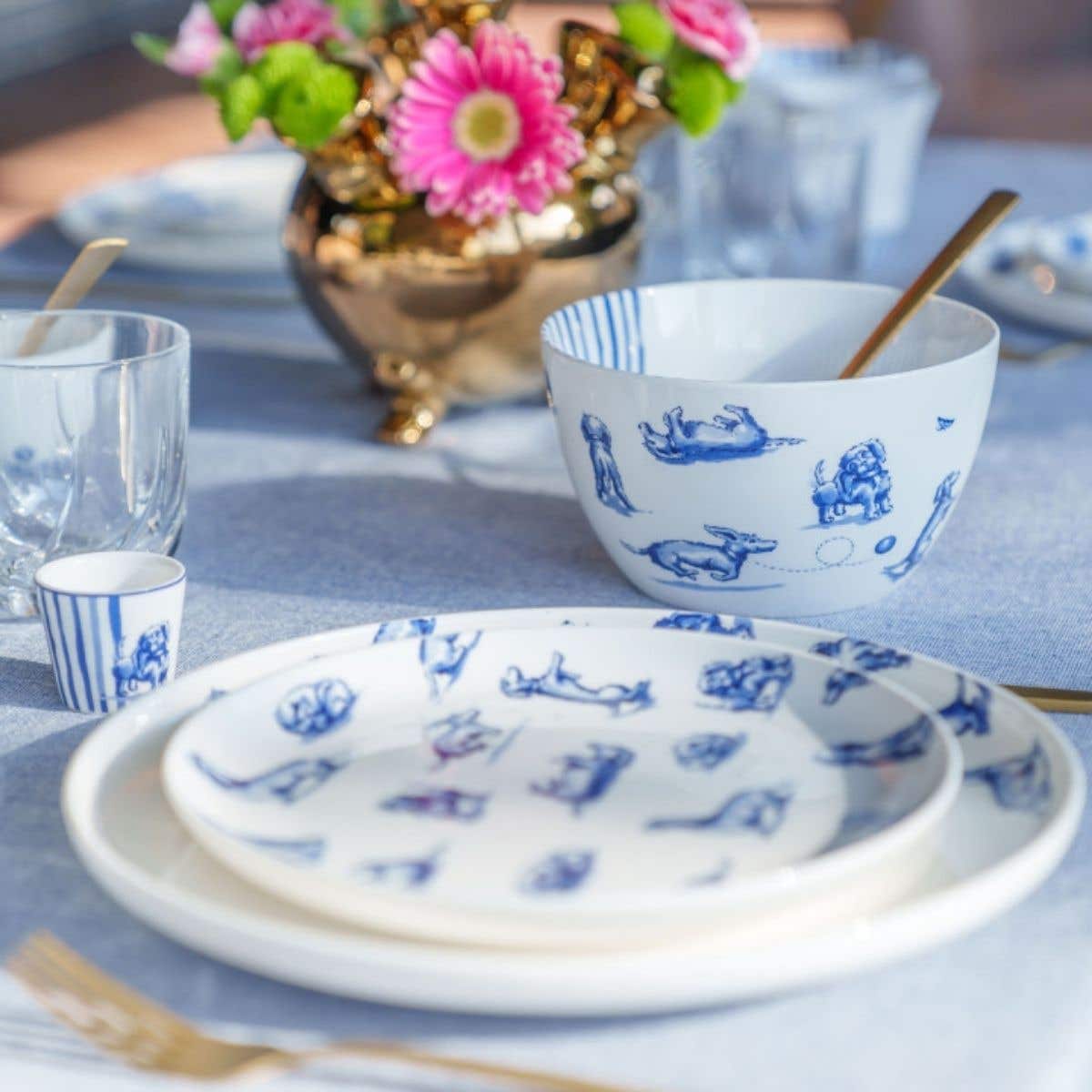 Heinen Delfts Blauw Soepkom Teckel Nhaan