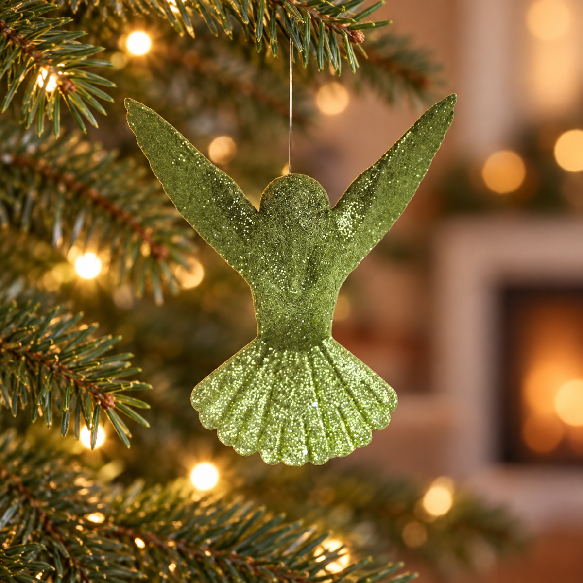 Kurt Adler Kerstornament Hummingbird Mosgroen Groen