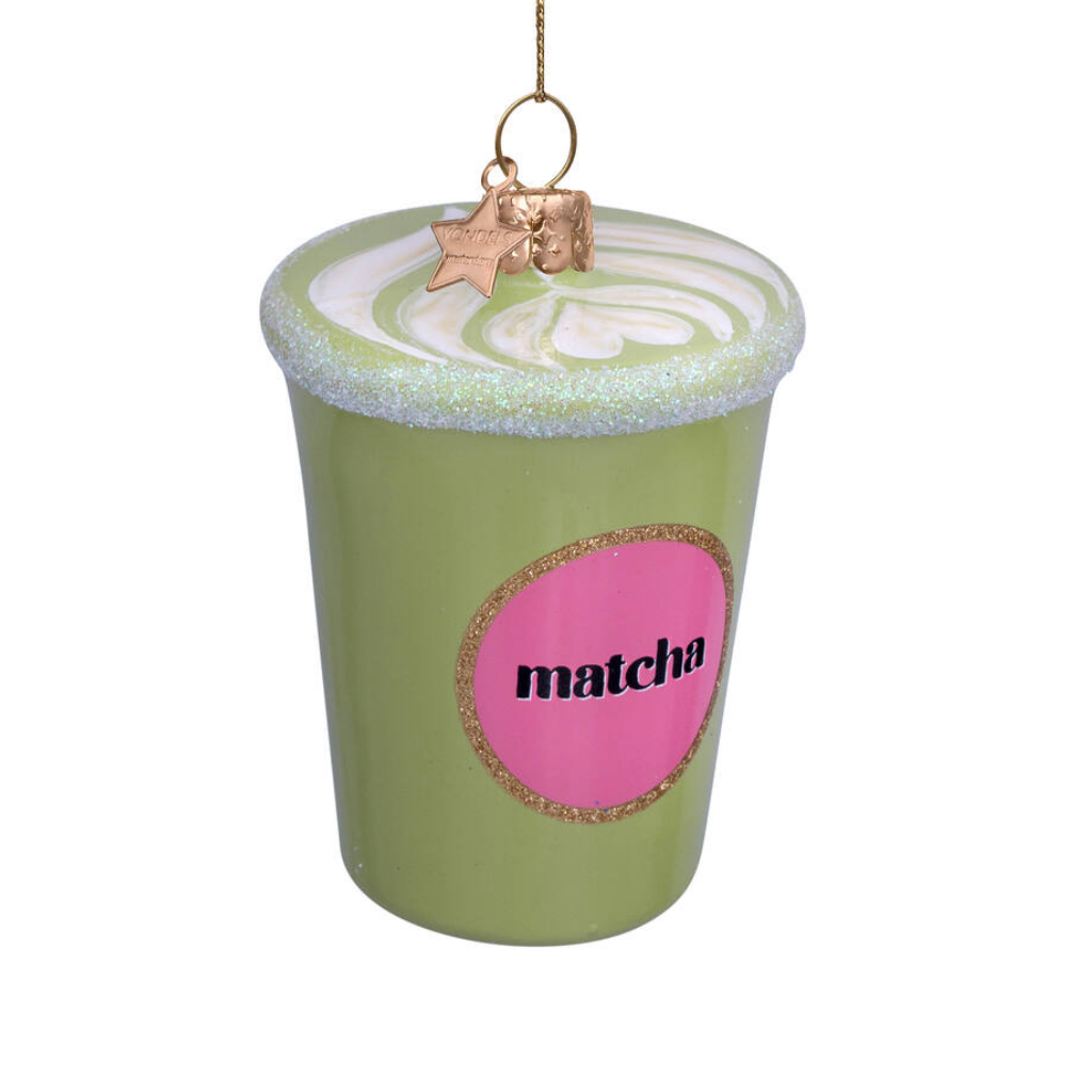 Vondels Kersthanger matcha tea latte 8 cm