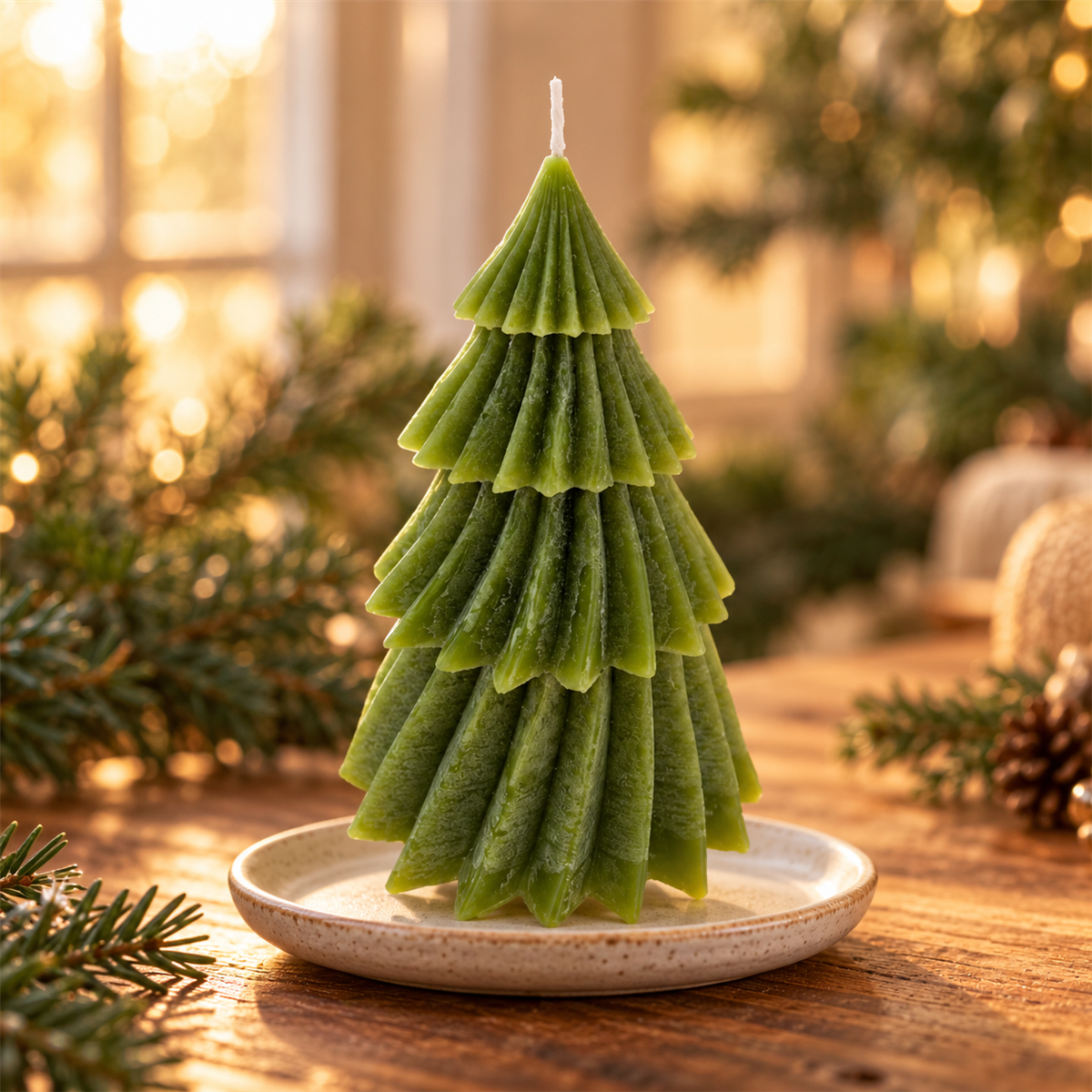 Home Society Kerstkaars Kerstboom Windy Groen 17 x 13 x 13 cm