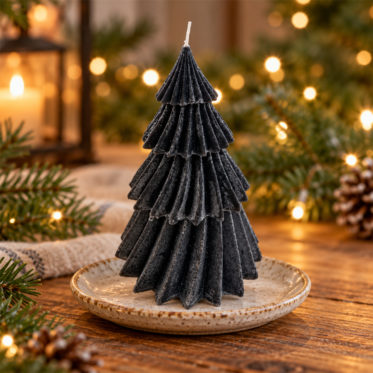 Home Society Kerstkaars Kerstboom Windy Zwart 17 x 13 x 13 cm