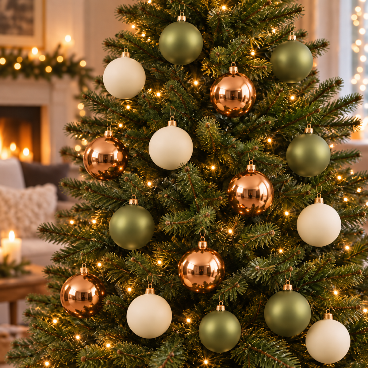 Decoris Kerstbal Glas Groen-Wit-Goud 16 stuks 8 cm