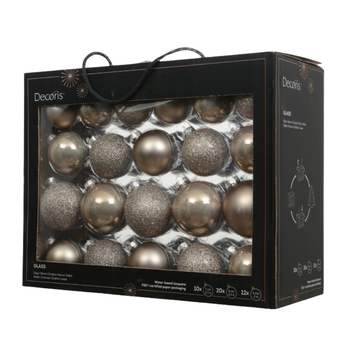 Decoris Kerstballen Glas Zilver Ø 7 cm 42 Stuks