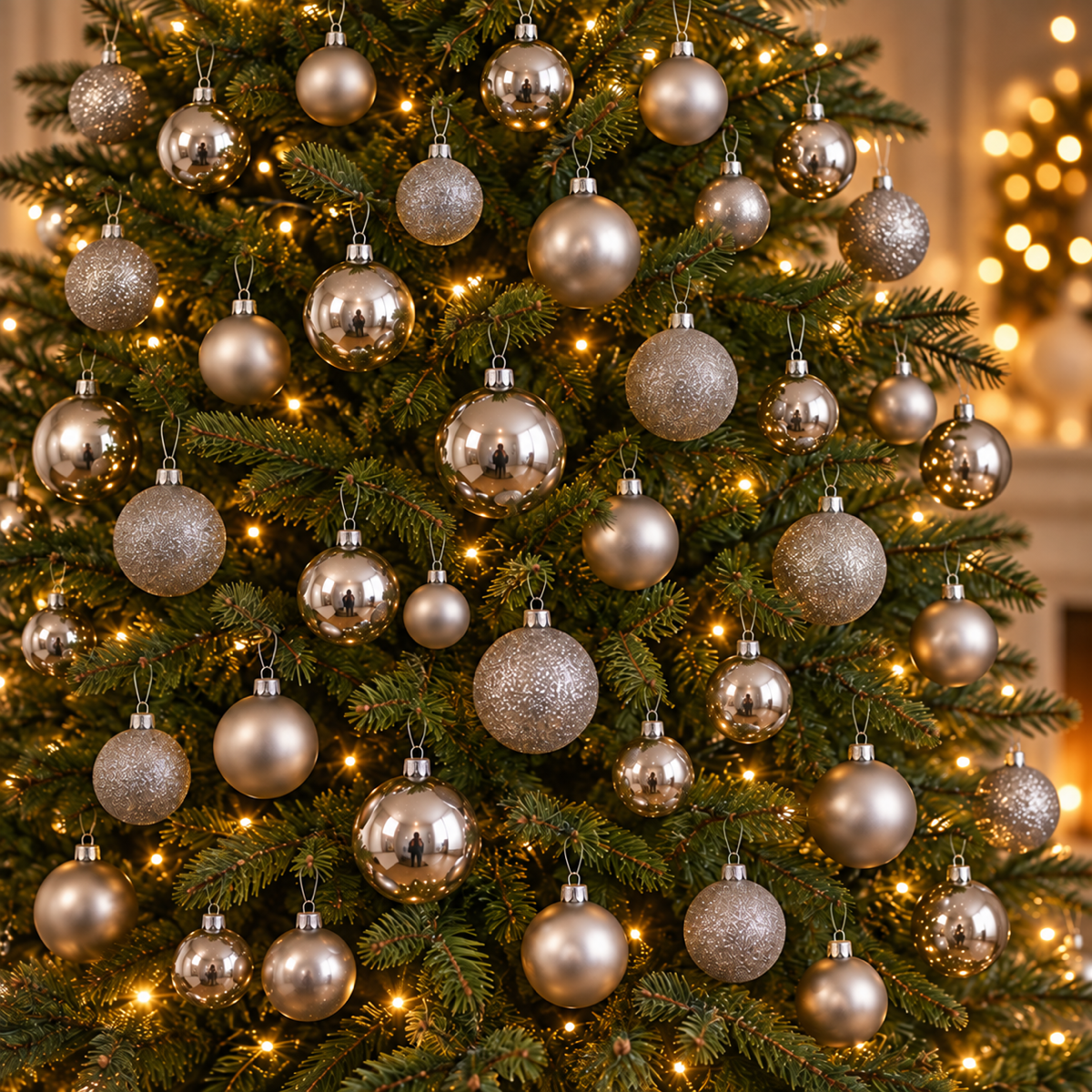Decoris Kerstballen Glas Zilver Ø 7 cm 42 Stuks