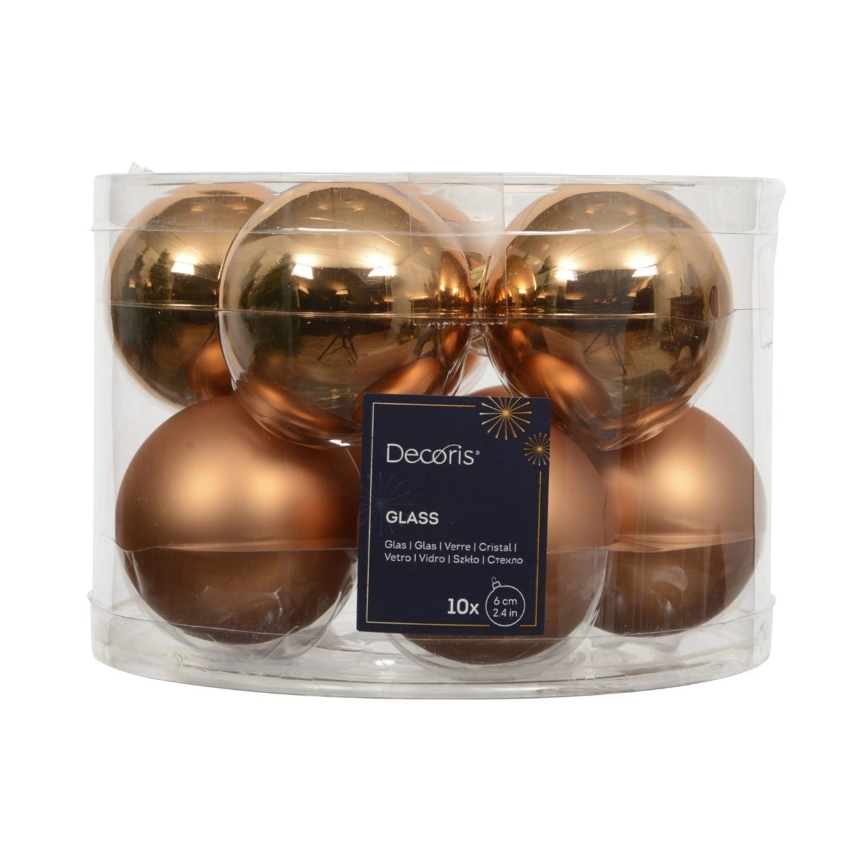 Decoris Kerstballen Glas Roze Ø 6 cm 10 Stuks