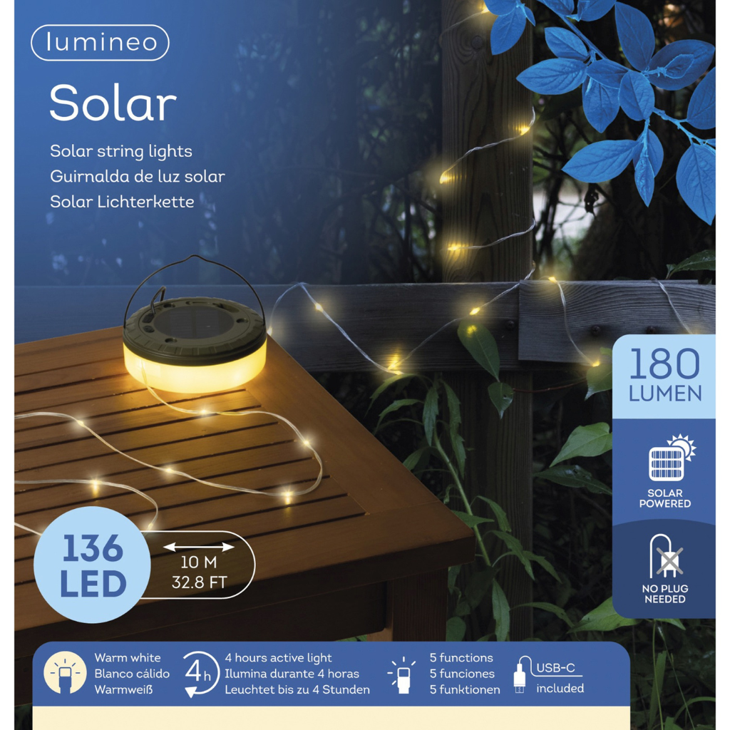 Lumineo Solar Strengverlichting 4 x 11.5 cm