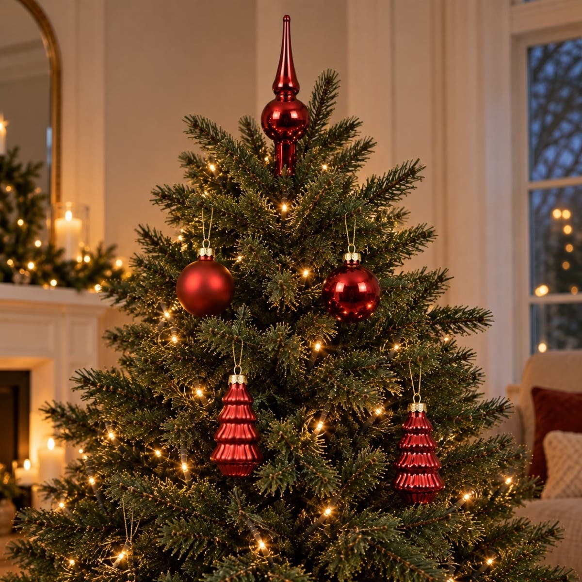 Decoris Kerstballen Set  Glas Rood Ø 3 cm 13 Stuks