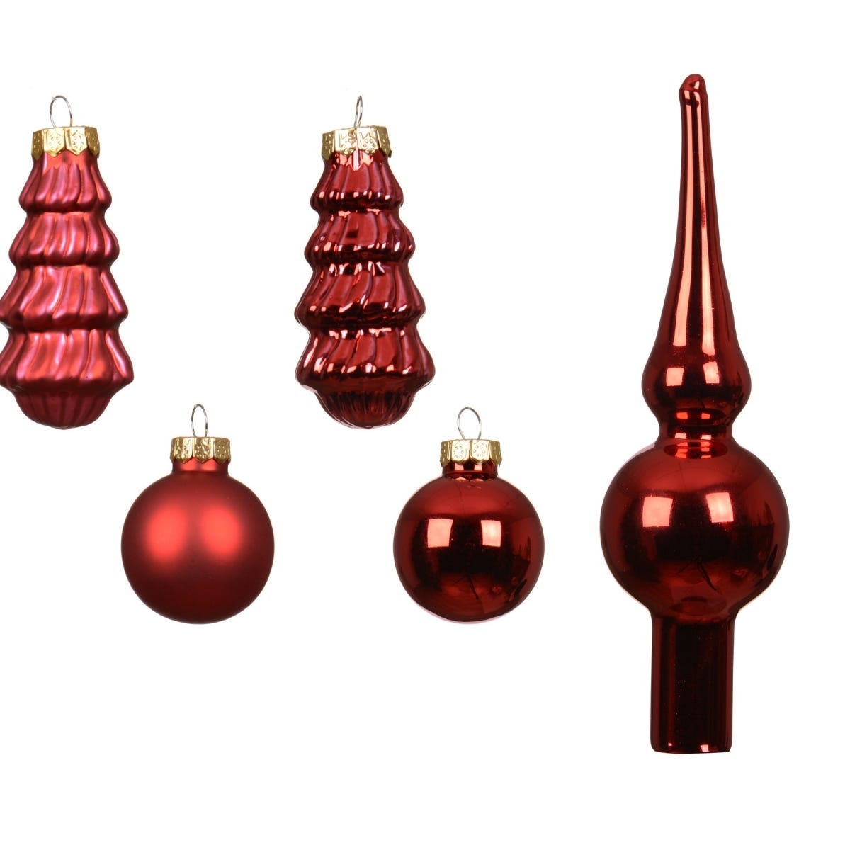 Decoris Kerstballen Set  Glas Rood Ø 3 cm 13 Stuks