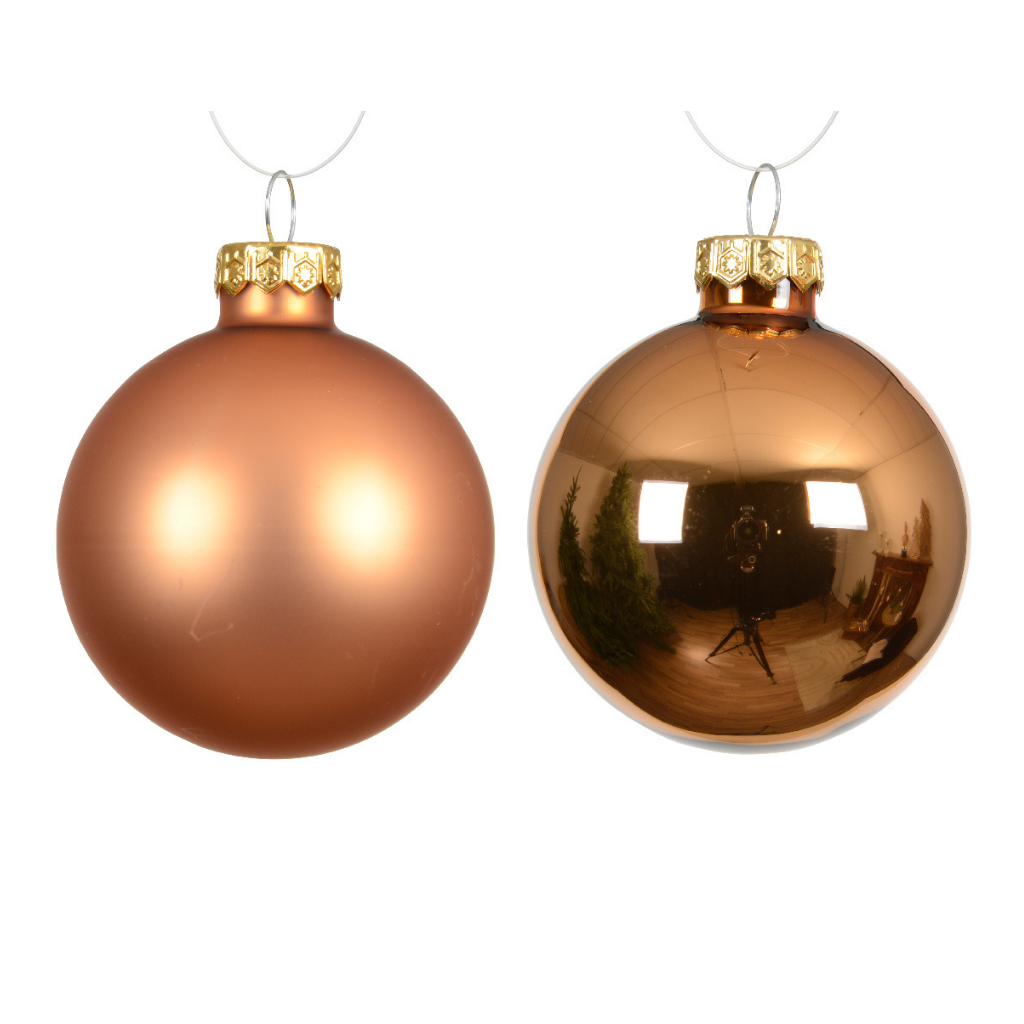 Decoris Kerstballen glas brandy 20 stuks Ø 6 cm