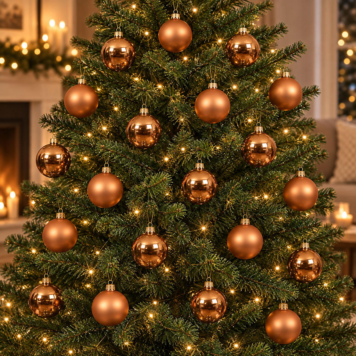 Decoris Kerstbal Glas Bruin 20 stuks 6 cm