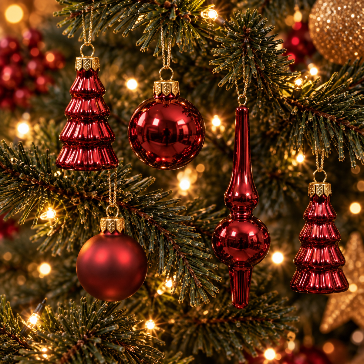 Decoris Kerstballen Set  Glas Rood Ø 3 cm 13 Stuks