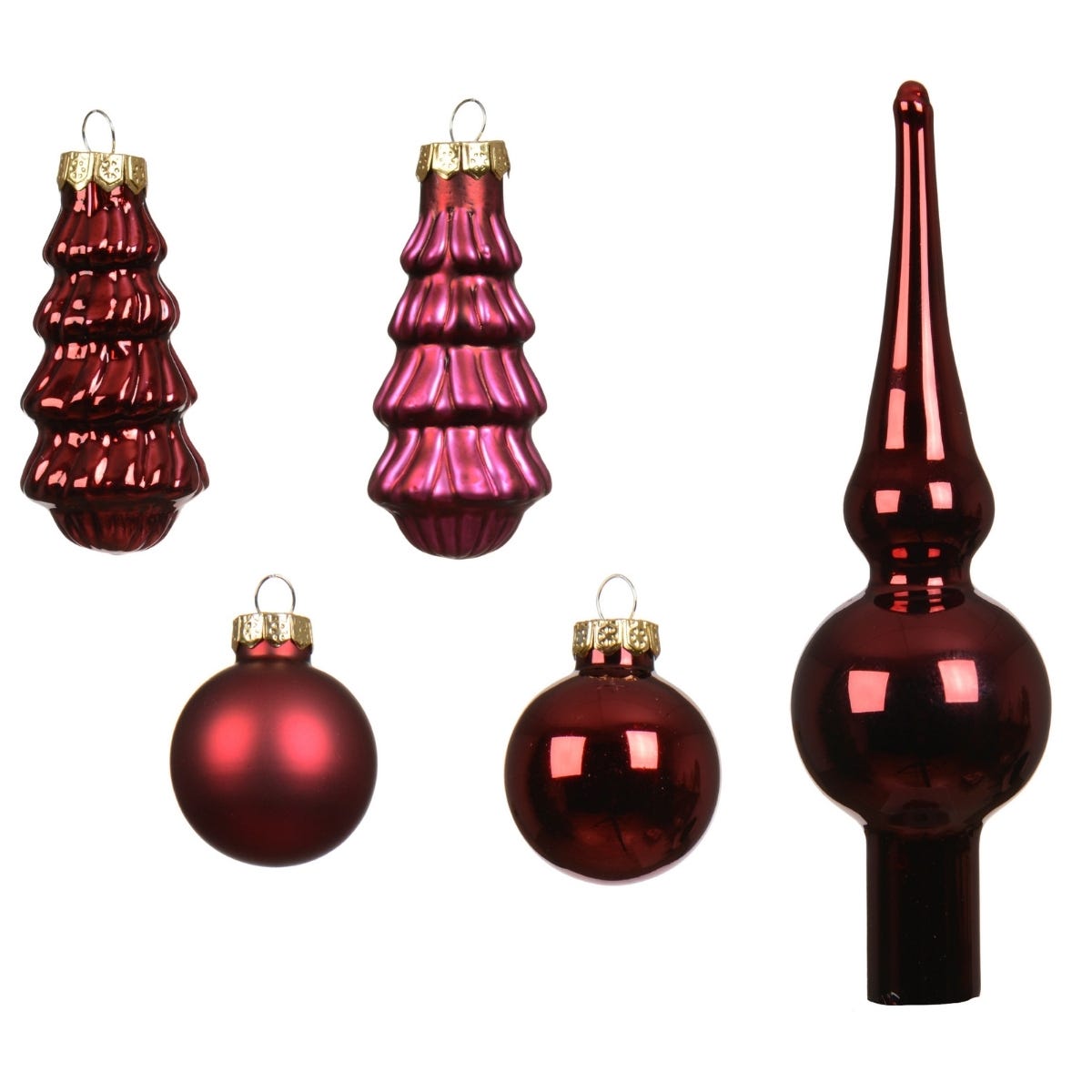 Decoris Kerstballen Set  Glas Rood Ø 3 cm 13 Stuks